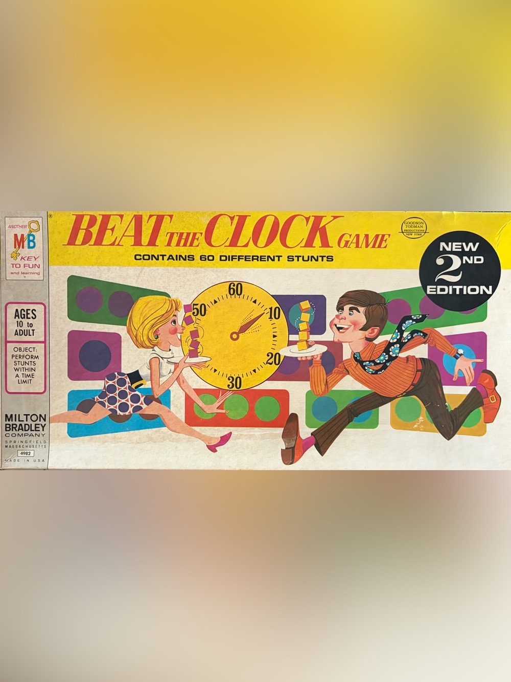 Beat the Clock Vintage Board Game — Yellow Edition by Milton Bradley